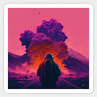 Synthwave apocalypse Sticker